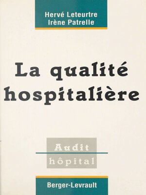 cover image of La qualité hospitalière